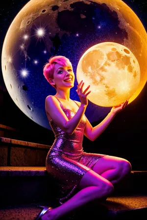 उसके मध्य संबंधों में एक महिला पत्थर के सीढ़ियों पर खड़ी हुई, जो समुद्र की ओर देख रही थी। उनके पास अपनी आंखों में समुद्र और सितारों का व्यापक दृश्य था। उसके बाल छोटे थे और स्पाइकी, ग्रे के कुछ हिस्सों के साथ