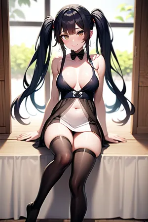 La chica con el cuerpo perfecto estaba tomando fotos de sí misma con resolución de alta calidad, sus colas gemelas enmarcando su cara perfectamente. Sus pechos eran simétricos y llenos, y ella tenía una linda cola pegada por detrás de ella. Sus dedos eran expertos