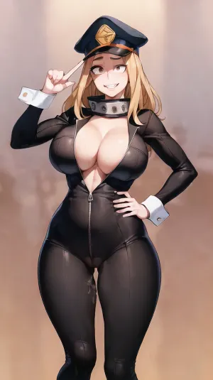 (masterpiece, best quality:1.2), lyco, (mha_utsushimi-09:1), cowboy shot, solo, 1girl, utsushimi camie, smile, looking at viewer, hand on hip, black bodysuit, unzipped, <lora:mha_utsushimi-09:.5>, (highres, best quality:1.2), intricate details, vibrant image, sharpness, colorful, mature female, (1girl), (vaginal), (gangbang), (kemo, coliseum), (clenched, teeth), out, rolling, enormous tits, huge tits, very big tits, one mistress, ahegao face, big breasts, perfect breasts, hard nipples, cum from vagina, lots of cum, very wide hips and narrow waist, with an open chest, and full-length high boots, shaved pussy, without panties, in full height, full body, full body on photo, full body in picture, ultra-detailed, professional photography, masterpiece, photo-realism, perfect face, anatomically correct hands, anatomically correct, fingers, correct hands, natural colors, best quality, photo realism, studio lighting, (detailed face:1.3), ((chest)), ((looking lovingly at the camera:1.3)), huge breasts, bigger breasts, realistic breasts, nipples, perfect nipples, realistic nipples, very high stiletto heels, Masterpiece, 8k hires wallpaper, shot on Canon camera, rolling_eyes, rolling_eyes-000014, .4>, a woman with a big breast, camie, utsushimi, long, hair, blonde, (brown, eyes:1.5), hat, cleavage, bodysuit, peaked, cap, black, open, <lora:camie utsushimi s3-lora-nochekaiser:.5>