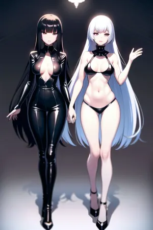 L'IA a généré une image d'une grande fille albinos anthropomorphe extraterrestre avec de longs cheveux noirs droits, maquillage gothique, morosité, cheveux noirs droits, peau d'ivoire, cendres rouge-chaud volant autour dans l'air et de haute qualité. Elle