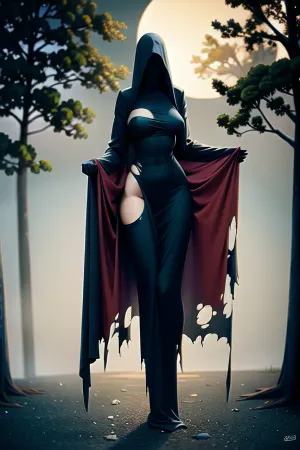 El texto generado por la IA describe una hermosa obra maestra que cuenta con una imagen ultra alta de una figura encapuchada con un hermoso manto roto. La imagen es tan realista que es difícil de creer que es sólo una máquina. Además, el texto menciona el premio