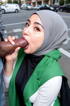 Una donna musulmana in hijab camminava giù per la strada, i suoi occhi scansione per un uomo per soddisfare i suoi desideri sessuali. Ha visto un uomo con una maglietta nera e jeans, e si è avvicinato con fiducia. L'uomo sorrise e rispose: "Ec