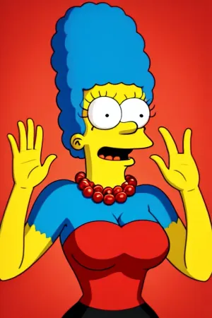 Marge Simpson war eine Frau mit einem gelben Hautton, der liebte, rote und schwarze farbige Halsketten zu tragen. Eines Tages fand sie ein Bild von sich in der Zeitung mit einem schwarzen und gelb gestreiften Bikini. Sie war so aufgeregt, dass sie ging