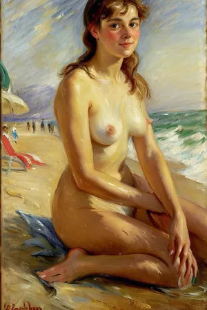 20살 여성, Emily, was at the beach 와 그녀의 friends 언제 그녀 결정 에 소요 a 그림 의 그녀 were 에 the nude. 그녀는 소셜 미디어에 그녀의 친구와 가족과 함께 공유 흥분했다. 그러나,그녀의 업로드