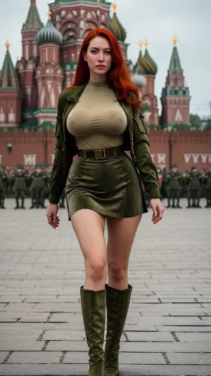 Во время Второй мировой войны офицер российской армии сфотографировал себя на Красной площади Москвы. Ее песочные часы были на полном дисплее, и у нее было плотное спортивное тело с высококачественным изображением и профессиональной камерой DSLR. Ее