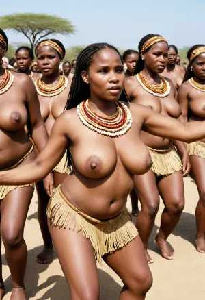 woman, Best quality, high detail, high resolution, masterpiece, accurate reproduction of the description. Africa. A crowd of saggy, emaciated Pygmy women of indeterminate age are dancing a national dance in national clothes, stretch, marks, veinyonez, chubbyonez, matureonez, <lora:stretch_marks:.5>, <lora:realboobzXL:.5>, <lora:milkers_v2:.5>