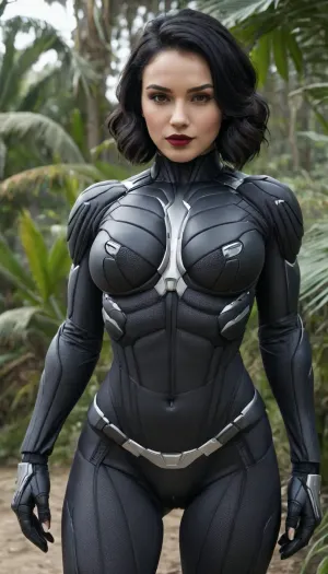 एआई ने क्राइसिस से महिला नैनोसूट की तस्वीर बनाई, सूट के बाहर नग्न स्तन, 8k अल्ट्रा qualuty, 1 लड़की, युवा लड़की के साथ सही आँखों और बाल