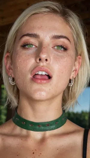 Ein junges armenisches Mädchen mit Frackles und langen, roten Haaren wurde in einem AI-generierten Foto gefangen genommen, das sie in einer sexy Pose zeigte. Sie hatte Frackles und machte ihr Aussehen noch schöner. Das Kameraobjektiv erfasste jedes Detail von ihr