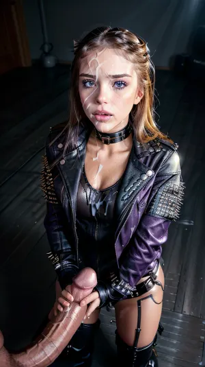 25-летняя девочка с длинными волосами и кожаной курткой, одетая в кожаные сапоги, сосала на пенис мужчины, в то время как она использовала свои руки, чтобы стимулировать его яички. Она сосредоточилась на том, чтобы заставить его скончаться в рот и через несколько минут