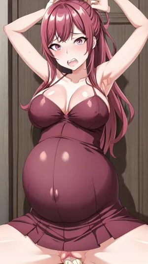 woman, full dress, missionary, vaginal, close, up, spreading, legs, exposed, breasts, scared, expression, open, mouth, clenched, teeth, <lora:scared-expression-v1.8-000005:.5>, pussy, pregnant, skinny, birth, head, out, of, 1girl, <lora:birth7:.5>, kaede, <lora:kaede:.5>