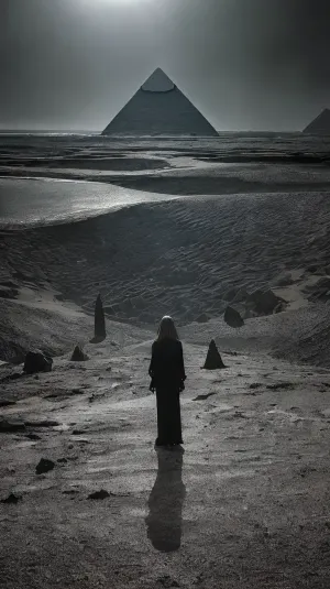 The panoramic shot of the pyramids, partially flooded, is a breathtaking sight that captures the beauty and chaos of life
