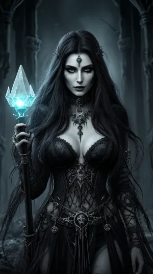 Lilith, uma poderosa sacerdotisa necromante com a fascinação da beleza escura e presença de comando, limpa uma equipe coberta com um cristal brilhante que pulsa com uma energia de outro mundo. Seu nome é temido por aqueles que a conhecem, e ela