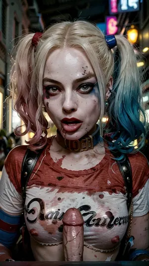 Harley Quinn succionó una gran polla y se centró en el pene del niño, llevando a un intenso orgasmo