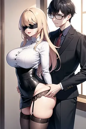 La mujer estaba vestida con una parte superior y falda reveladora, con su cabello tirado de nuevo en un pantalón apretado. Acababa de terminar su turno en el hotel y estaba buscando algo de diversión. Mientras caminaba por el vestíbulo, notó un grupo de hombres