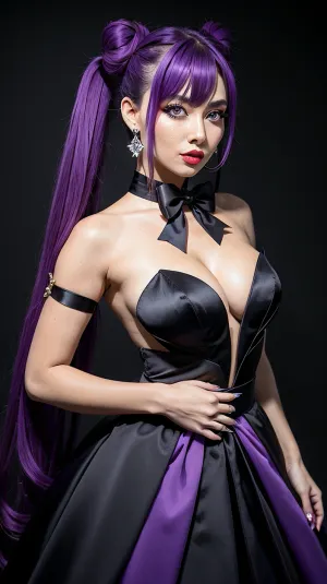 एआई को जेनशिन इम्पैक्ट के लिए आधिकारिक वैकल्पिक पोशाक के भव्य स्प्लेंडर द्वारा मज़बूत किया गया था, जिसमें इसके बैंगनी बाल बन और अलग-अलग कॉलर, प्रतीक के आकार के विद्यार्थियों और अपनी आंखों में twinkle शामिल थे। पोशाक एक strapless था