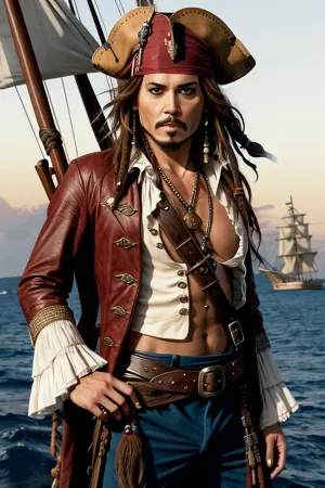 Die Frau, die Kapitän war, hatte ein Bild von dem berüchtigten Piraten Captain Jack Sparrow in ihrer Schatztruppe gefunden. Sie konnte ihren Augen nicht glauben, als sie ihn auf dem Bild sah und jetzt wurde sie entschlossen, es zurückzuholen