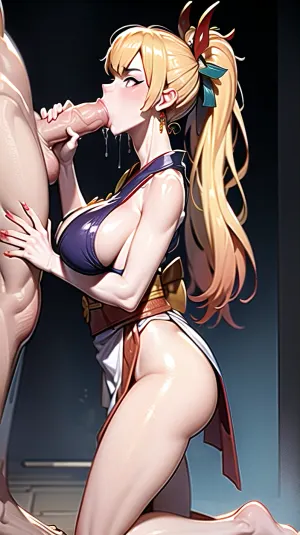 A IA gerou uma história pornográfica com imagens de alta qualidade de uma mulher bonita com iluminação perfeita, solo, rosto extremamente detalhado e iluminação perfeita. Ela está usando um lindo kimono multicolorido com ornamentos em seus braços e uma peça branca