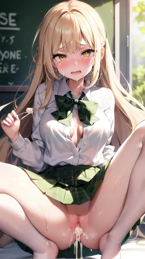 La inocente niña de 18 años estaba inclinada hacia adelante en su aula, usando un traje apenas legal que apenas cubrió su descalzo. Acababa de terminar una sesión de fotos pornoográficas con el maestro, y ahora estaba sintiendo los efectos secundarios de