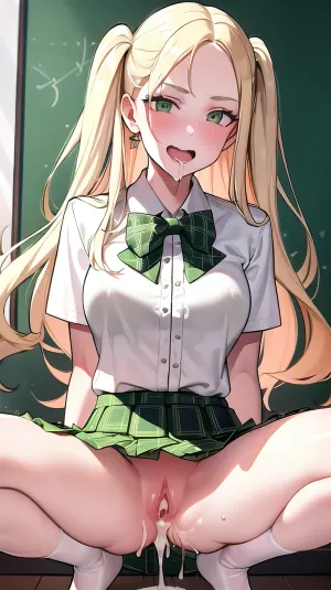 La niña de 18 años se sentó en su aula, mirando en blanco a la pizarra. Su mente estaba corriendo con los pensamientos de la próxima prueba, pero sus ojos seguían vagando de regreso a la linda chica alta sentada frente a todos los demás. Ella