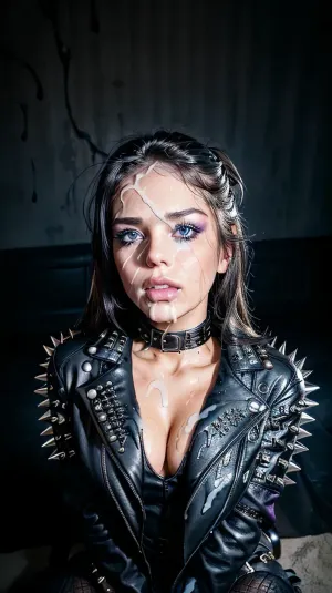 Девушка в кожаной куртке и сапогах была мастером своего ремесла, с идеальным черными глазами и хокером, который добавил к ее гадости. Она знала, как использовать макияж, чтобы улучшить свои особенности, и у нее были прекрасные глаза, которые