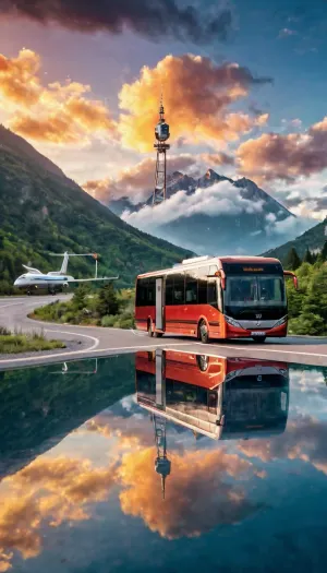 Una donna sta davanti a un grande specchio ammirando la sua riflessione, ma improvvisamente un minibus allontana dallo schermo del telefono e lei è lasciata sola nella stanza vuota. Guarda la sua riflessione in un grande specchio e vede un'immagine di un