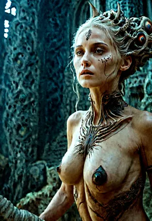 A foto de uma mulher de um gigercraft antigo, um dos mais altamente iluminados na existência, e uma obra-prima que foi tão detalhada que parecia como se ela pudesse alcançar e tocá-la