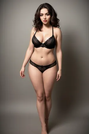 woman, Woman, One, 20s, 30s, Latina, Fit, Large, Lare, Brunette, Curly, Lingerie, Full Body