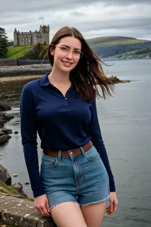 Uma mulher irlandesa deslumbrante com pele impecável e roupa de alta qualidade ficava na frente da câmera, mostrando suas curvas perfeitas e pele impecável. Seus olhos brilhavam com emoção, fazendo com que parecesse que ela poderia sair da tela