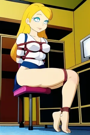 Женщина сидела на стуле, ее голые ноги в воздухе. Она носила короткую юбку и рубашку, которая показала ее идеальную грудь. Ее глаза были темными и соблазнительными, когда она смотрела на человека, который фотографировал