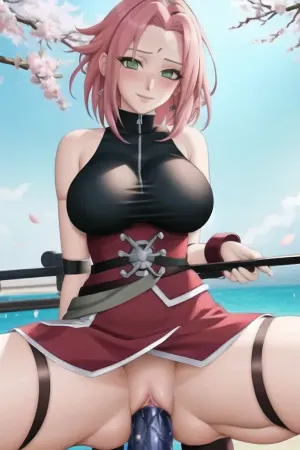 有着粉红色头发和绿色眼睛的女孩看着观众,她的大爆炸塑造了她的脸. 她穿了件性感的红色胸衣 暴露了她的裂痕 她的身体被涂上了玉米片 一种她用的阴茎