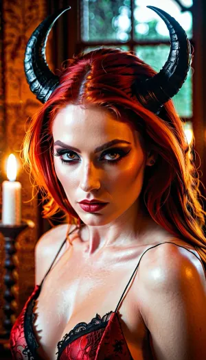 해당 이용 후기에 달린 코멘트가 없습니다. 방의 중앙에는 고딕 메이크업과 악마 같은 기능을 가진 여자를 서 있습니다. 그녀의 빨간 머리는 그녀의 뒤를 흐르는, 경적에서 내밀었습니다