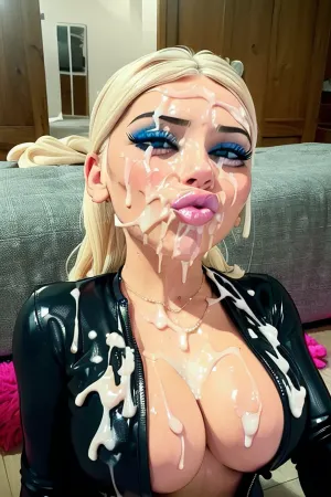 woman, blonde, ((There was cum all over her face and breasts. and on her clothes)), cumhair, cloth, ((cum realistic)), (cum details:1.5), breasts, bukkake, cumshot, on, her, face, chloe, <lora:Cumhair_SD15_V1:.5>, <lora:cum_on_cloth:.5>, <lora:bukkake_1:.5>, <lora:bukkake_v0.4:.5>, <lora:Cum_On_Face_V2:.5>, <lora:Pouting:.9>, <lora:2_Chloe_B_3D:.5>, mssstyle, <lora:CherryMouseStreetStyleV4Lora:.5>