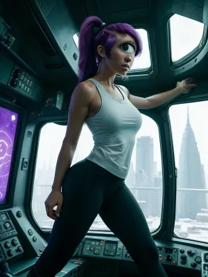 莉拉是一个高技能的AI飞行员,她喜欢带自己的飞船出去兜风. 她刚刚把一些新软件上传到宇宙飞船的系统 她发现扫描仪上有些奇怪的东西 一个长紫色的年轻美女