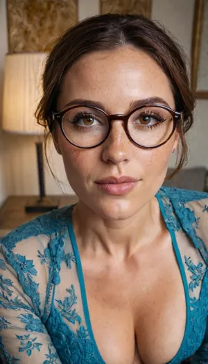 La joven en la foto era una morena pequeña con una cara redonda, pelo marrón que cayó justo debajo de sus hombros, y pecas en sus mejillas. Llevaba un traje sexy que acentuaba sus curvas y senos pervertidos. Su trasero