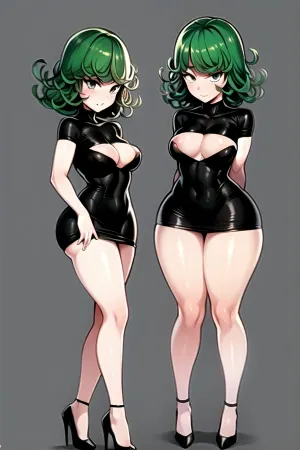 Tatsumaki, une grande fille maigre aux cheveux noirs courts, se tenait devant l'écran de l'ordinateur. Elle portait une robe serrée qui a parfaitement serré ses courbes. Soudain, elle entendit un bruit derrière elle et se tourna vers Tatsumaki