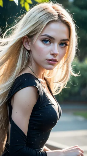 The hyper-realistic macro photography of the elf girl with bright blue eyes and almond-shaped bright blue eyes highlighted her detailed features, making my heart flutter with emotion