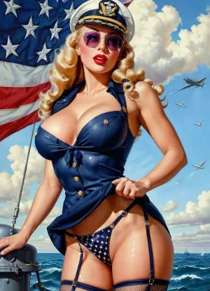 Il poster cattura l'essenza del modello degli anni '40 con le sue tonalità calde e il design minimalista. Il testo in alto è minimo ma efficace, evidenziando i dettagli chiave come "Quarterdeck" e "Movie poster". L'uso di tonalità calde