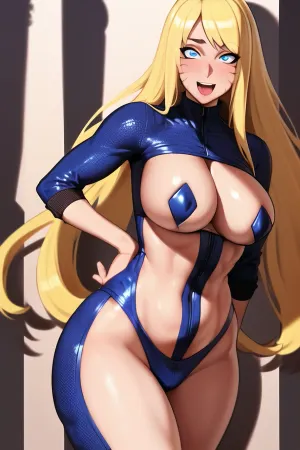 L'AI ha creato un capolavoro con occhi perfetti ultra-dettaglio ad alta risoluzione, migliore illustrazione, ombra perfetta e corpo in vetroresina denso. La giovane ragazza adulta ha un colore di capelli biondi e occhi blu. Indossa un ninja adatto alla pelle