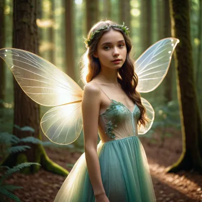 Un hada como pixie con alas transparentes y una naturaleza lúdica vivía en el bosque. Le encantaba jugar bromas en excursionistas, pero siempre se reían junto con ella