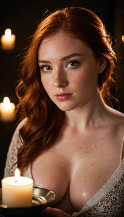 La donna nella fotografia è sorprendente con le sue caratteristiche perfettamente simmetriche e la pelle perfetta. Ha uno sguardo accattivante che rende ogni pollice del suo corpo visibile e accattivante. I suoi occhi sono ipnotizzanti, con uno scintillante