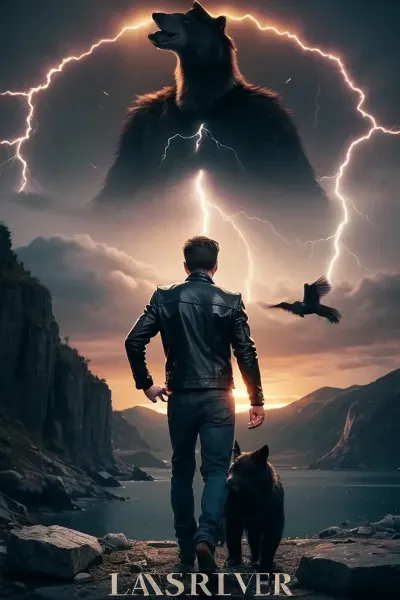 슈퍼 짧은 어두운 금발 머리와 남자는 검은 가죽 재킷을 입고 자신의 휴대 전화에 AI를했다. 그는 하늘에서 밝히는 타격으로 인해 어둠이 어우러졌고, 그는 다시 돌아 가기 전에 호흡 아래 무언가를 무서워했습니다