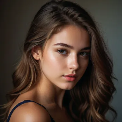 一名专业摄影师使用一台高品质的18k uhd相机来捕捉一位年轻女孩在自然环境中的自然美貌,用高品质的8k uhd胶片谷物增强照片,并增加软照明来创作梦幻肖像