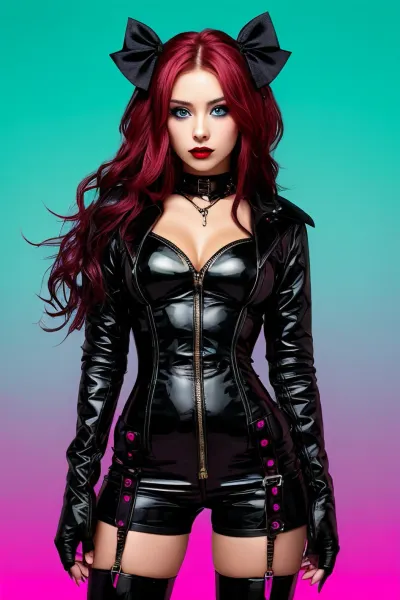 score_9, score_8_up, score_7_up, score_6_up, score_5_up, score_4_up, 1girl, gothicstyle, (fully clothed), very long hair, red gothic body armor, red goth accessories, red goth makeup, beautiful eyes, bright colors, high contrast, vivid lighting, rating_safe, BREAK, sapphire blue eyes, dark red gradient background, red backlighting