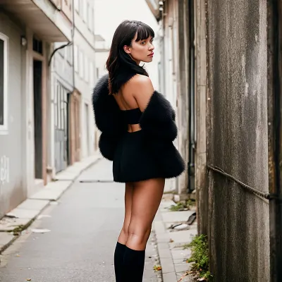 26 yaşındaki profesyonel bir moda modeli, uzun karanlık saç ve patlamalarla, Berlin'de çıplak bir fotoğraf çekimi için ortaya çıktı. Uzun karanlık saçları vardı ve yüzünü mükemmel bir şekilde ölçtü. Onun makyajı kusursuzdu, onu vurgulamak