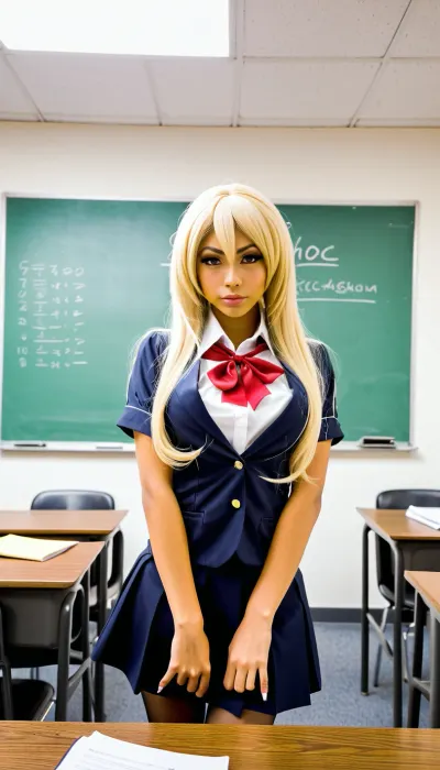 ((schoolroom:1.5)), (((teacher gyaru ganguro:1.5)))