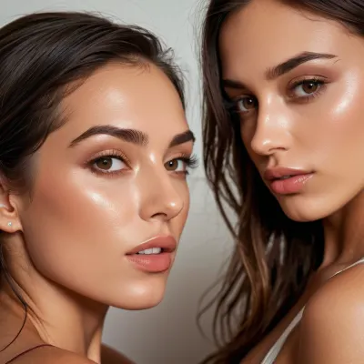 Due donne incredibilmente attraenti si baciano appassionatamente, le loro labbra che si chiudono insieme in una perfetta rappresentazione di due belle donne che baciano. La fotocamera cattura il loro momento intimo con alta risoluzione e dettagli cinematici, catturando la bellezza dei loro pori della pelle e la consistenza della
