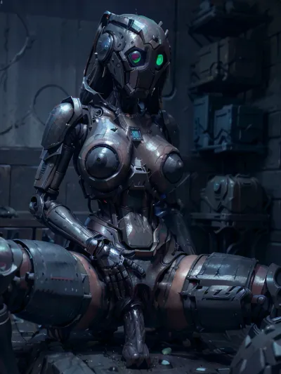 В постапокалиптическом мире по улицам бродила девушка-робот по имени Дред. Она была оснащена ультрареалистичной металлической кожей и острым фокусом, что делало ее похожей на настоящего человека. Ее суставы были очень детализированы,