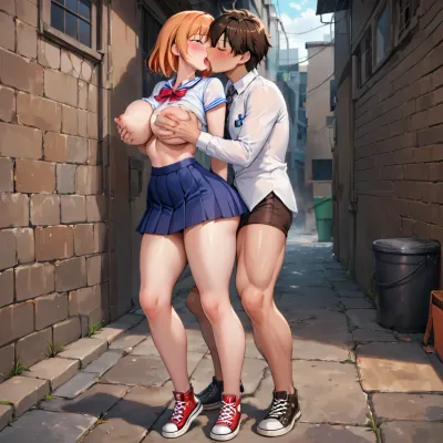 Sakura Kasugano, una studentessa, stava camminando lungo il vicolo quando ha visto un ragazzo in una foto pornografica. Non poteva resistere alla tentazione e baciarlo con passione. Hanno inciampato in un vicolo e hanno continuato il loro bacio fino a quando non