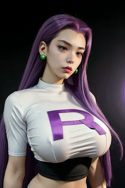 杰西,火箭队的领袖,是一个强大和恐吓的女人。 她穿透的蓝色眼睛可以穿透任何人的灵魂. 她尖利的舌头和庄稼顶部 露出她的腹部 和完美的雕塑乳房。 当她站起来