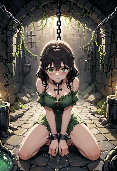The girl's eyes widened with fear as the robot approached her slowly, its movements mechanical and precise. Its cold metal fingers brushed against her skin as it reached for something on its belt. Suddenly, a bright light illuminated the room, and she saw a
